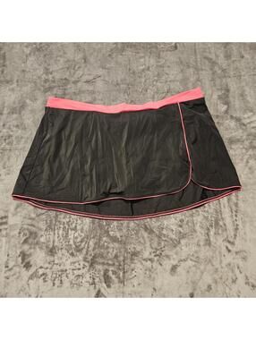 St Johns Bay Ladies 22W Swim Skirt Black With Pink Piping